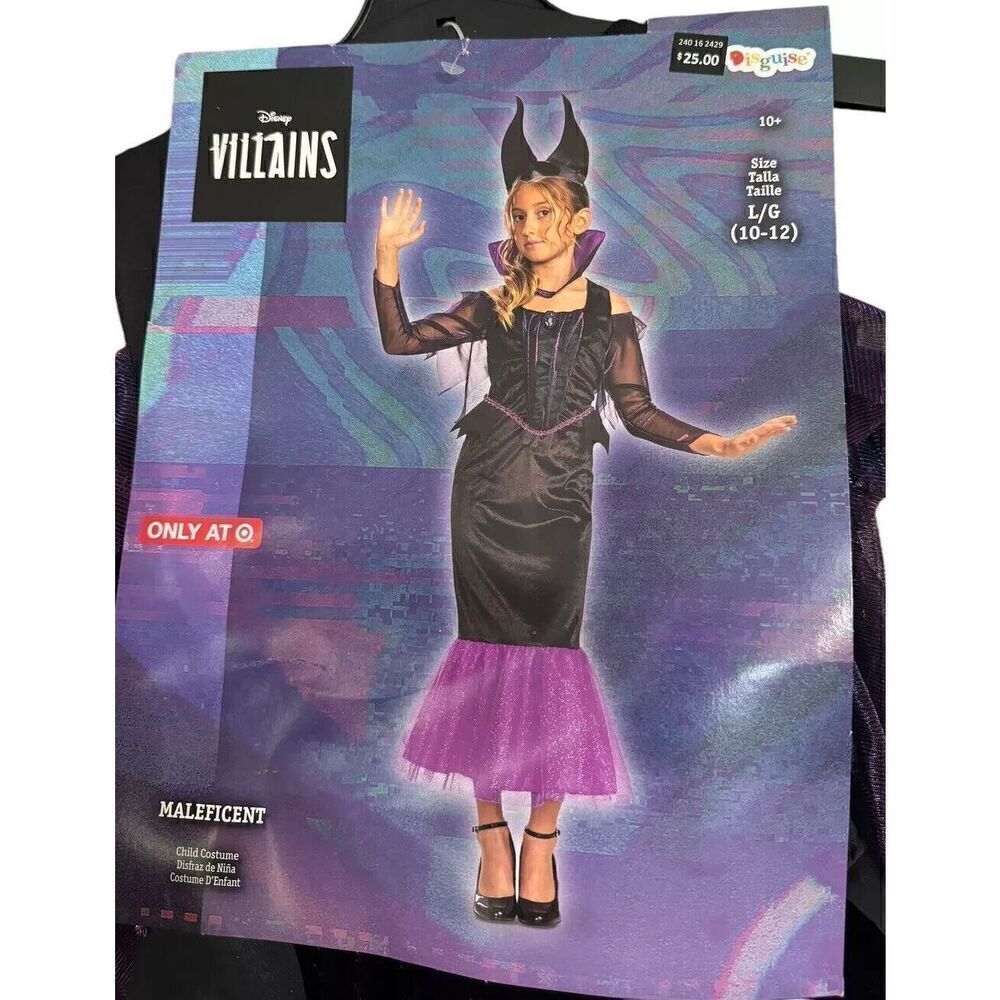 Disney Villains Kids Sleeping Beauty Maleficent Costume 10-12 L